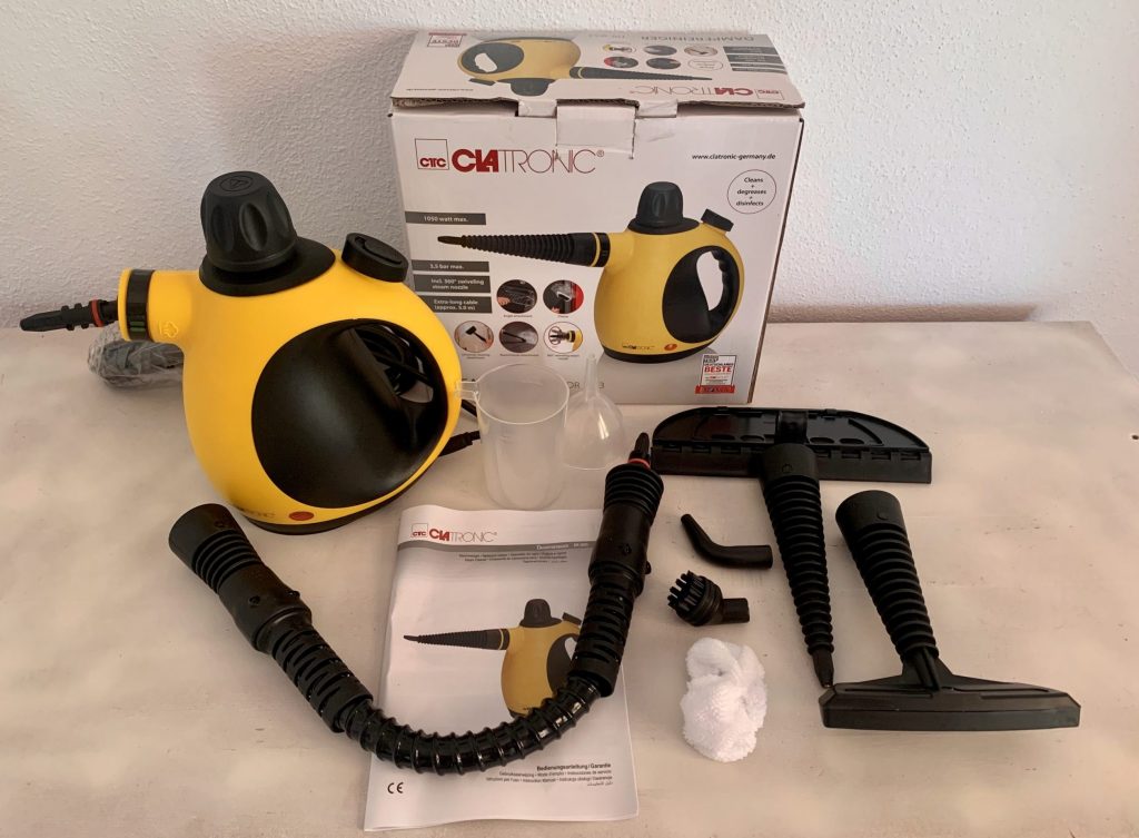Clatronic DR 3653 Handdampfreiniger ausgepackt mit Zuebhör ohne Schutzfolie