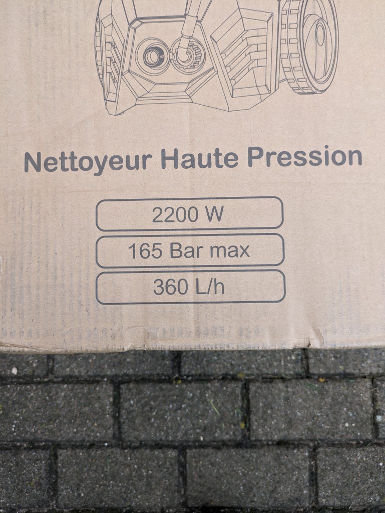 Eziclean® Hydroforce 165 Hochdruckreiniger Technische Details auf der Verpackung