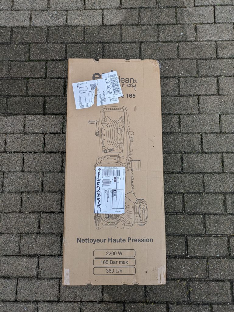 Eziclean® Hydroforce 165 Hochdruckreiniger Verpackung von hinten