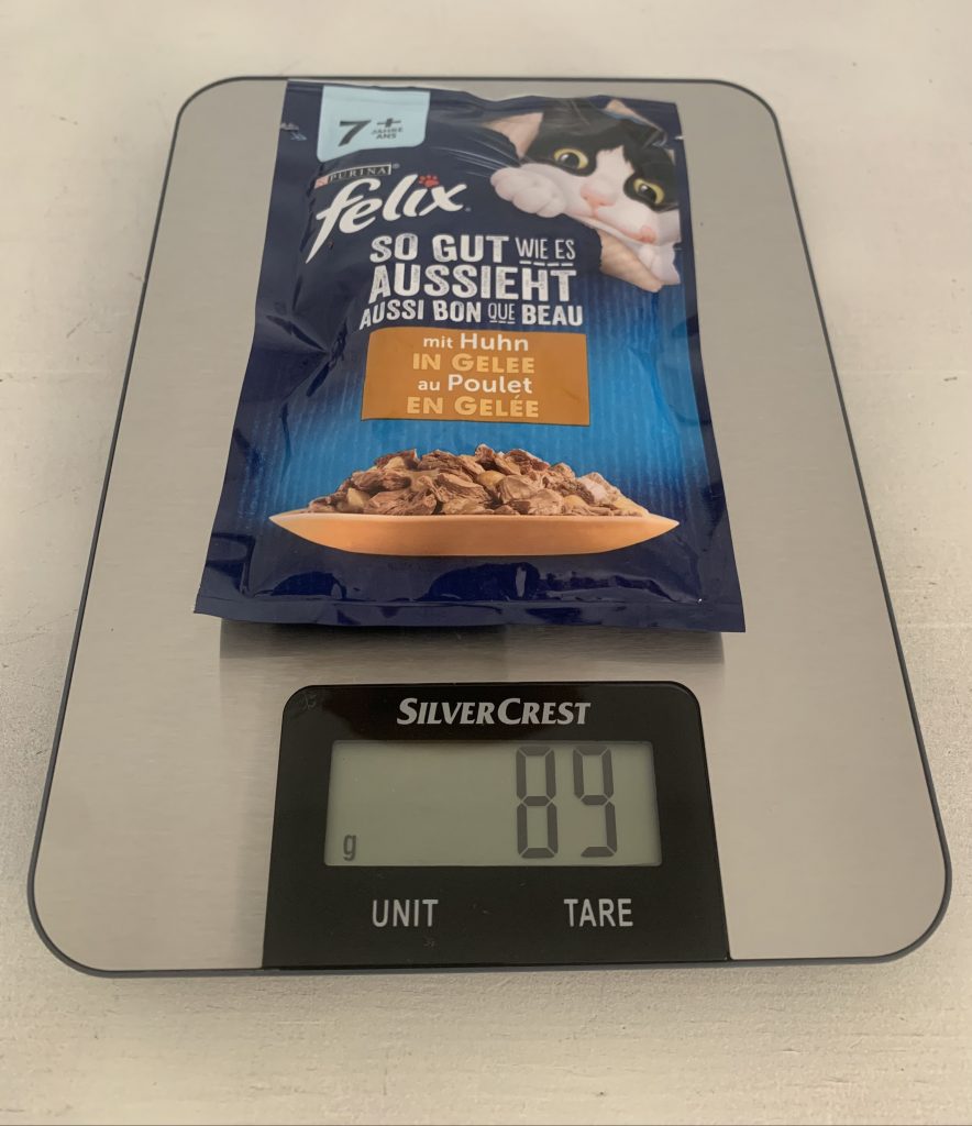 FELIX 7+ So gut wie es aussieht mit Huhn in Gelee Katzenfutter Gewicht Verpackung mit Inhalt