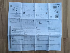 Faltzettel des Busch-Jaeger ProfessionalLine Rauchmelders