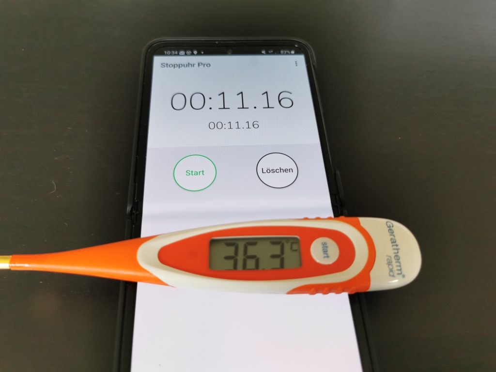 Geratherm rapid Fieberthermometer Messdauer