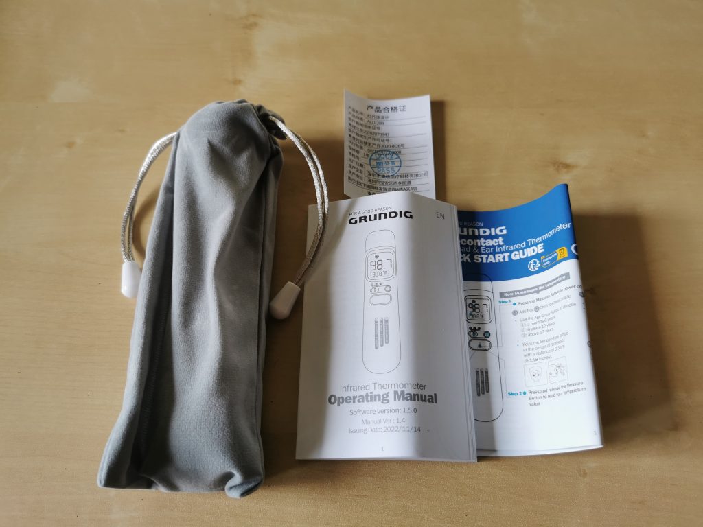 Grundig Infrarot 20021 Fieberthermometer Lieferumfang