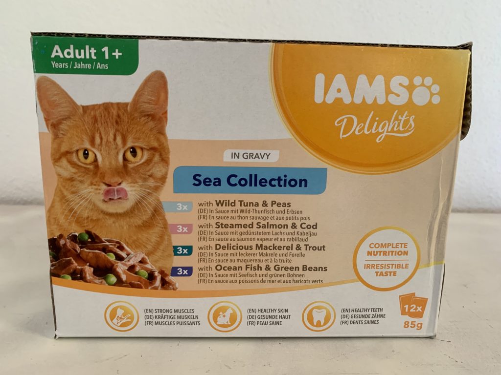 IAMS Delights Sea Collection Katzenfutter Karton von vorne