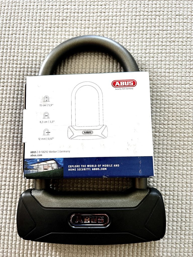 Fahrradschloss in Originalverpackung mit Lieferumfang