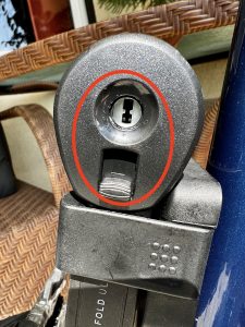 Offener Schlosszylinder aus der Nähe