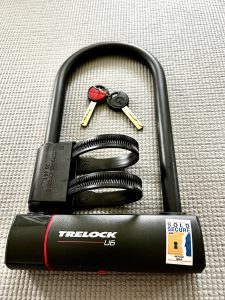 Fahrradschloss in Originalverpackung mit LSchlüsseln und Kabelbinder