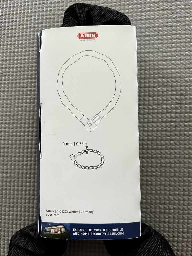 Fahrradschloss in Originalverpackung mit Lieferumfang