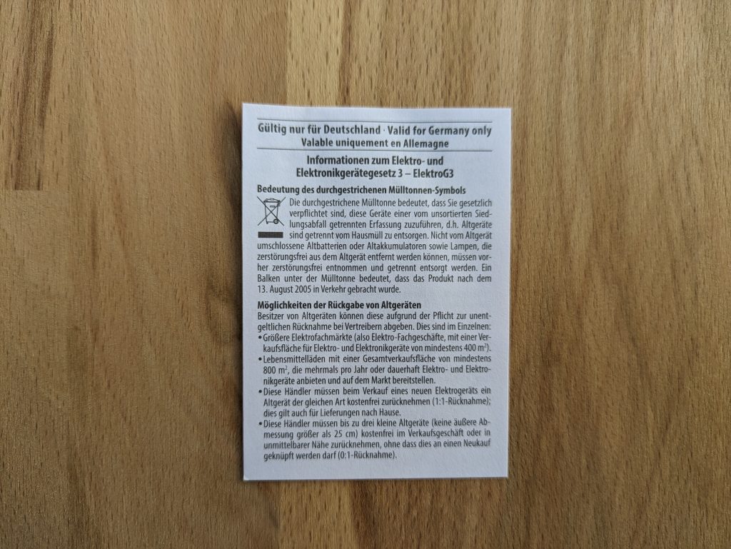 Informationszettel des Brennenstuhl RM L 3100 Rauchmelders
