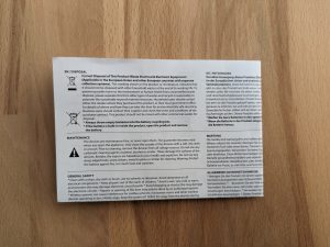 Informationszettel des Smartware FSM 124 Rauchmelders