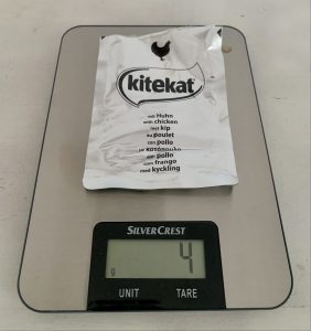 Kitekat Bunte Vierfalt in Sauce Katzenfutter Gewicht leere Verpackung