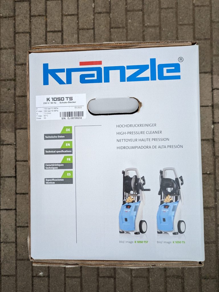 Kränzle K 1050 TS Hochdruckreiniger Verpackung von oben