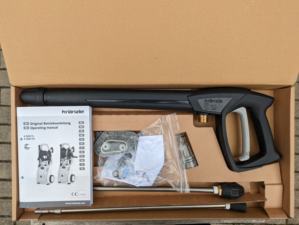 Kränzle K 1050 TS Hochdruckreiniger geöffneter zweiter Karton