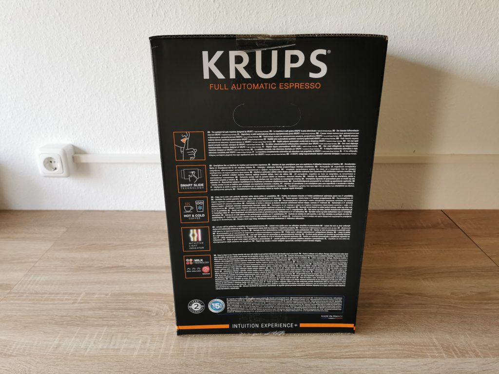 Krups Intuition Experience Plus Kaffeevollautomat Verpackung Seite