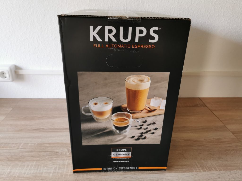 Krups Intuition Experience Plus Kaffeevollautomat Verpackung seitlich