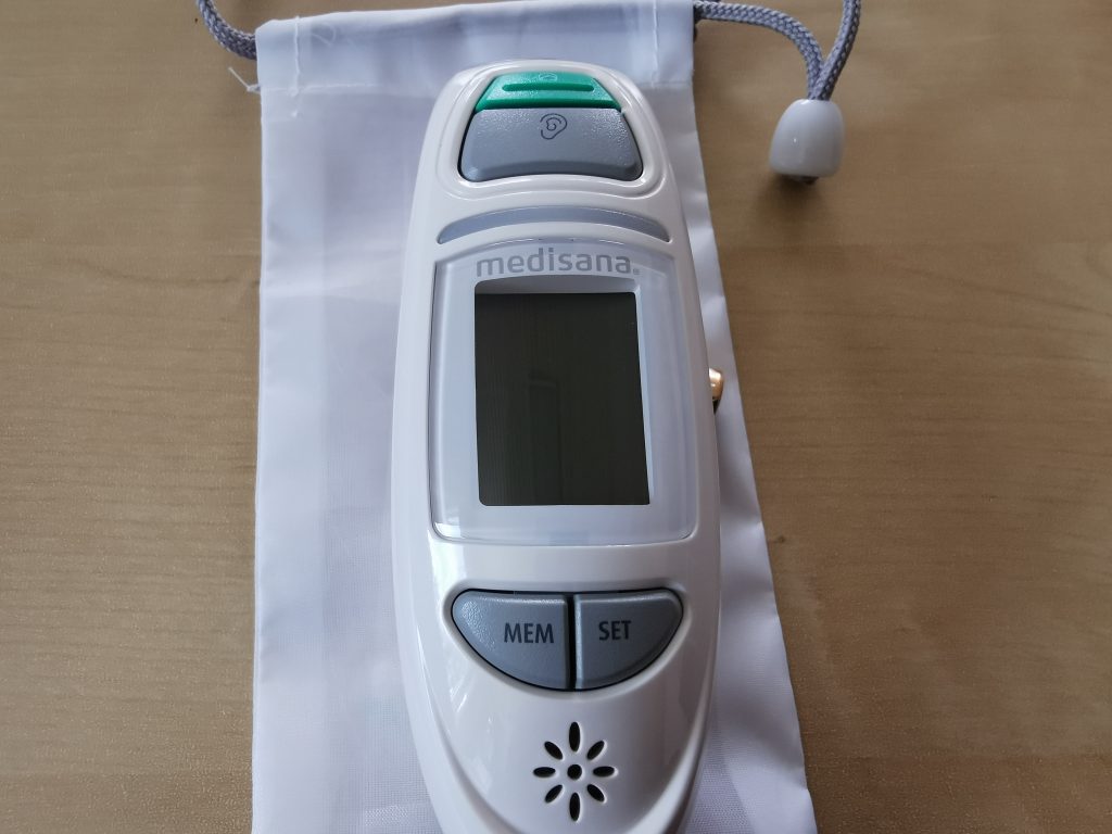 Medisana TM750 Fieberthermometer Display und Bedienknöpfe