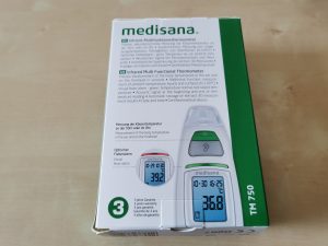 Medisana TM750 Fieberthermometer Verpackung hinten