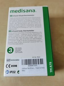 Medisana TMA79 Fieberthermometer Verpackung hinten