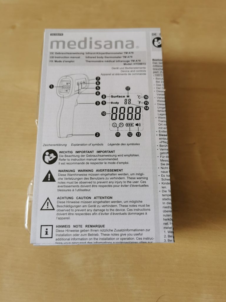 Medisana TMA79 Fieberthermometer auspacken
