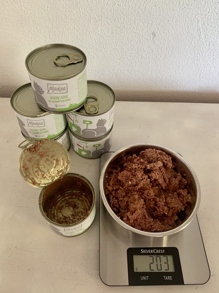 MjAMjAM Mixpaket 3 Katzenfutter - Gewicht des Inhalts ohne Dose