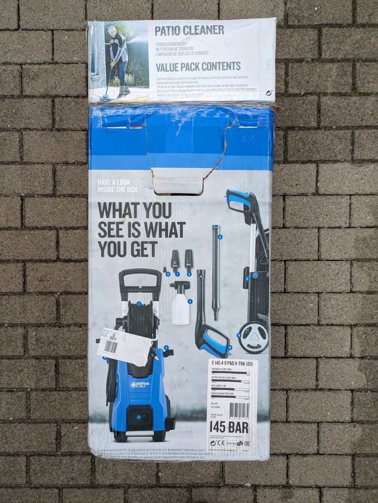 Nilfisk E 145.4-9 X-TRA PAD Hochdruckreiniger Verpackung von rechts