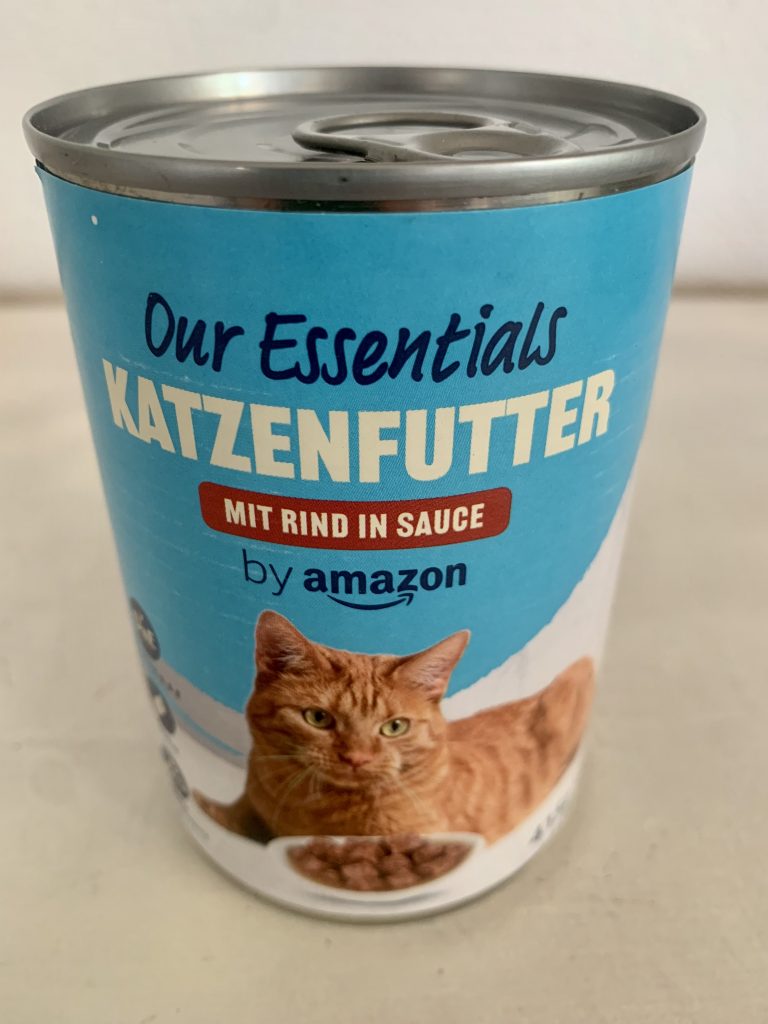 Our Essentials by Amazon mit Rind in Sauce Katzenfutter Dose von vorne