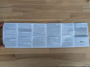 Rückseite des Faltzettels des Kiddie Q2 Rauchmelders