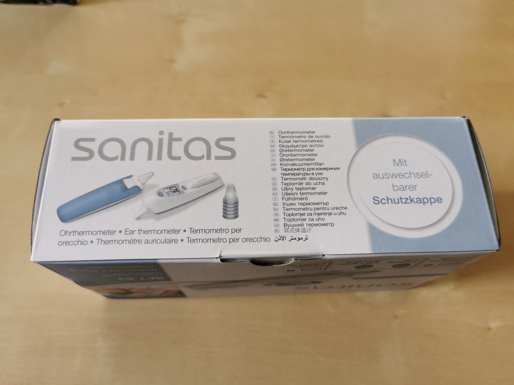 Sanitas SFT53 Fieberthermometer Verpackung hinten