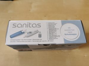 Sanitas SFT53 Fieberthermometer Verpackung hinten