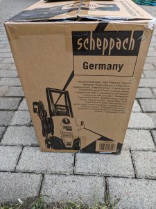 Scheppach HCE 1650 Hochdruckreiniger Verpackung von rechts