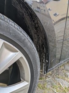 Scheppach HCE 1650 Hochdruckreiniger verschmutzer hinterer Radkasten