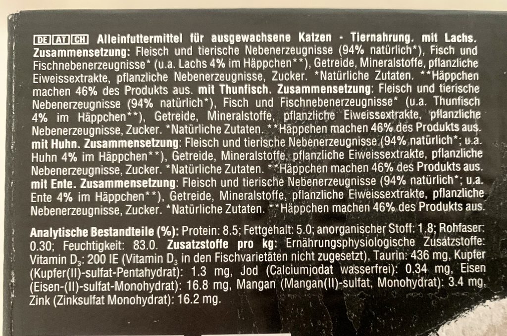 Sheba Sauce Lover Katzenfutter Verpackung von unten