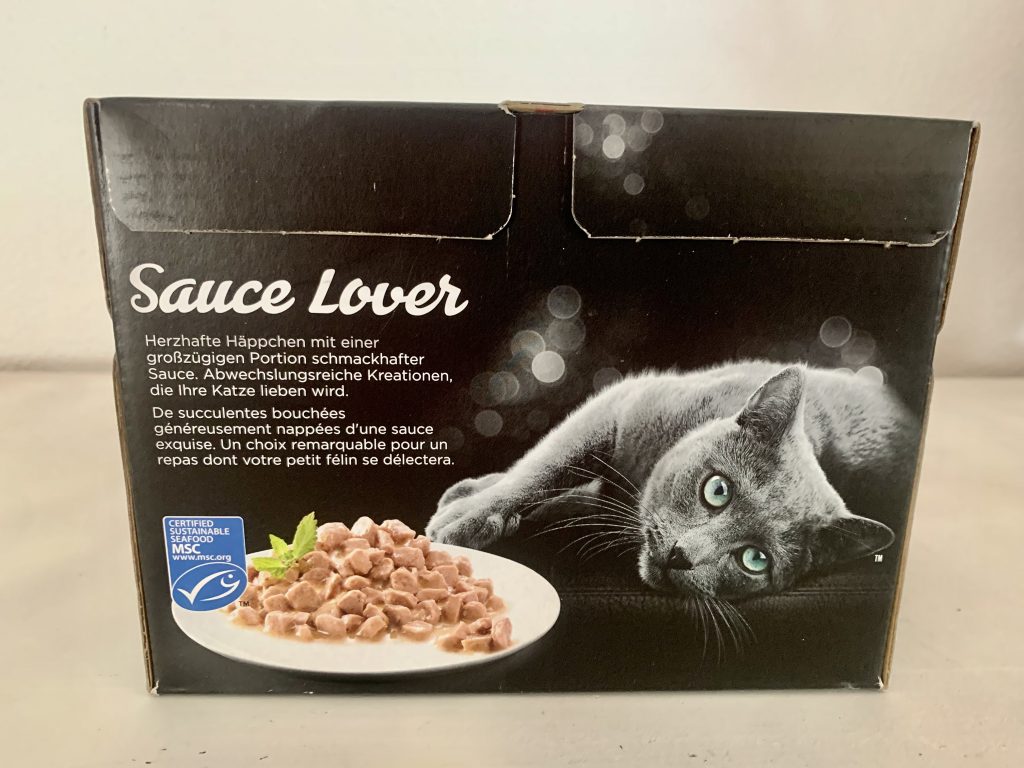 Sheba Sauce Lover Katzenfutter in Verpackung von hinten