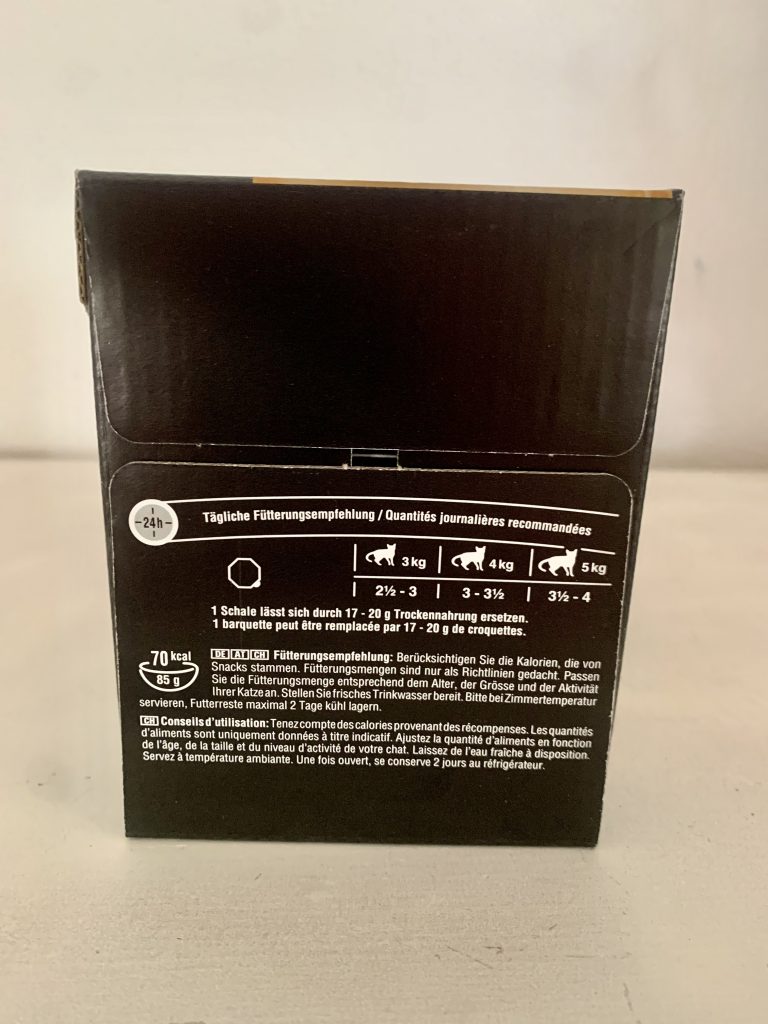 Sheba Sauce Lover Katzenfutter in Verpackung von hinten
