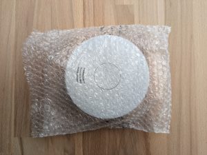 Smartware FSM 124 Rauchmelder verpackt in Luftpolsterfolie