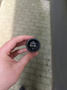 Stufenlos einstellbare Düse des Black + Decker BXPW 1600PE Hochdruckreinigers Nahansicht