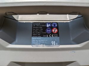Typschild des AGT Professional ZX 7340 675 Hochdruckreinigers