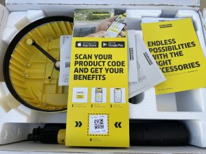 Verpackung des Kärcher K7 Hochdruckreinigers geöffnet