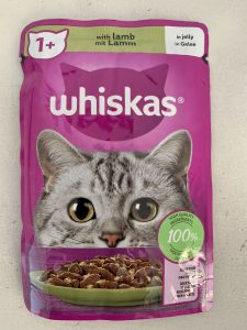 Whiskas 1+ Lamm in Gelee Katzenfutter Portionsbeutel von vorne