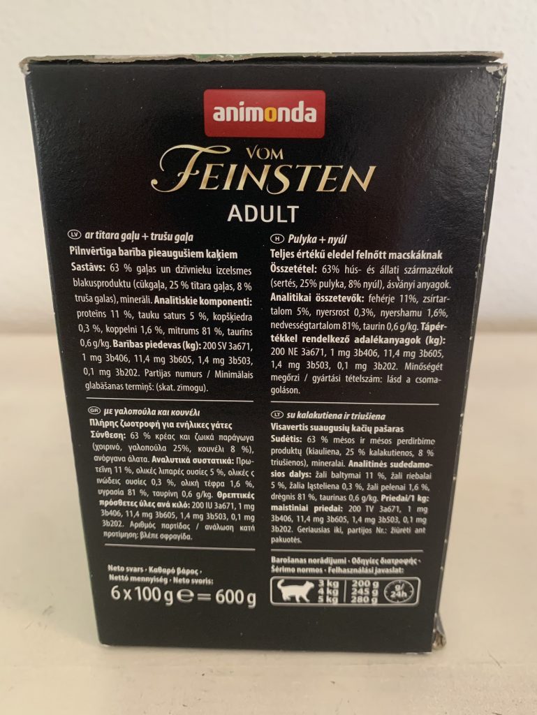 animonda Vom Feinsten Adult Feinschmecker Vielfalt mit Geflügel Katzenfutter Karton von Seite 1