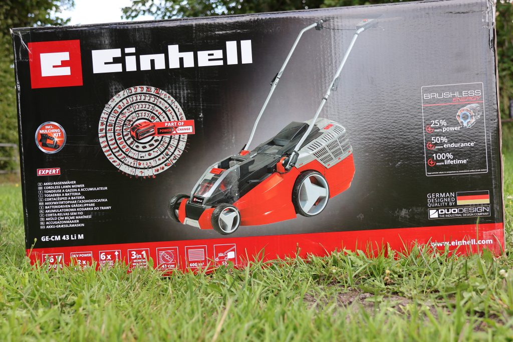 Einhell GE-CM 43 Li M Akku-Rasenmäher Karton
