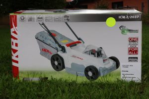 01 Ikra ICM 2-2037 Akku-Rasenmäher Karton