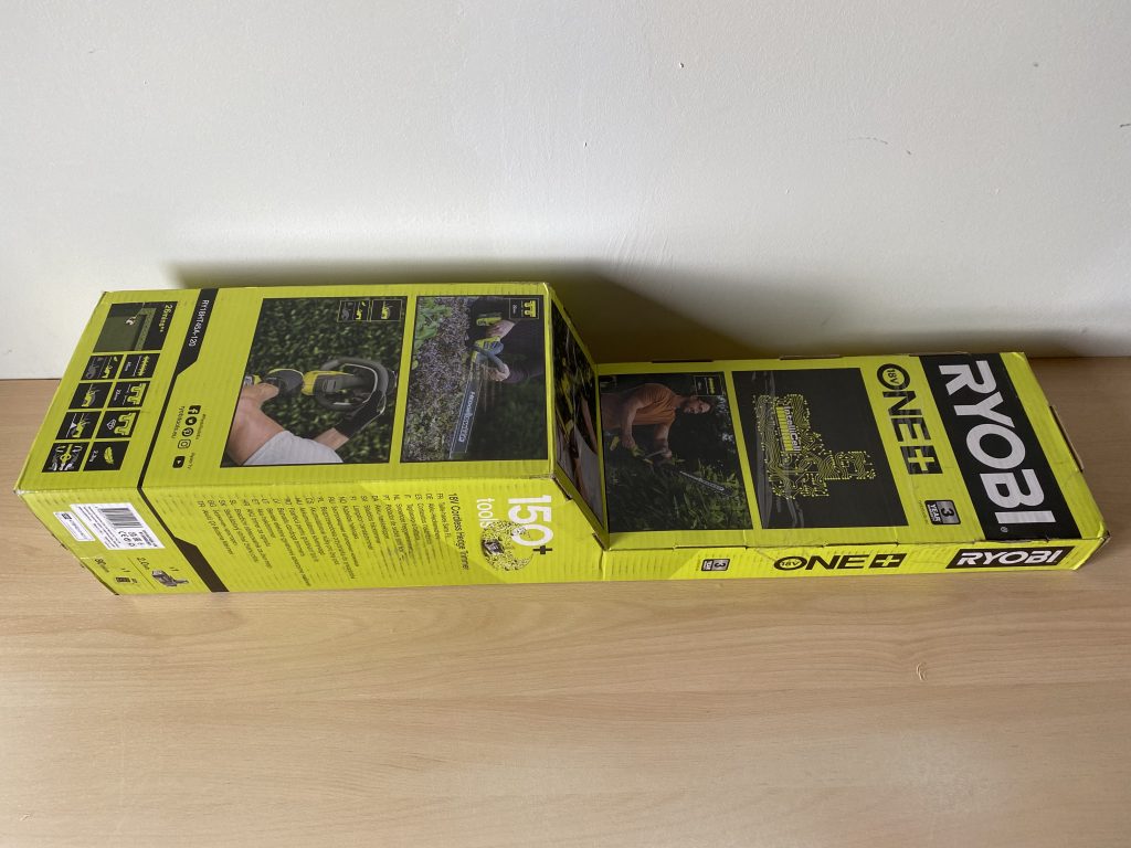 Ryobi ONE+ RY18HT45A-120 Akku-Heckenschere Verpackung