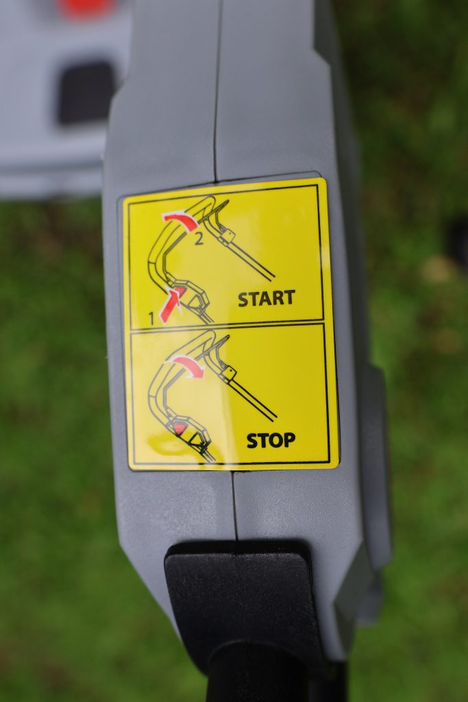 10 Ikra ICM 2-2037 Akku-Rasenmäher Start und Stopp