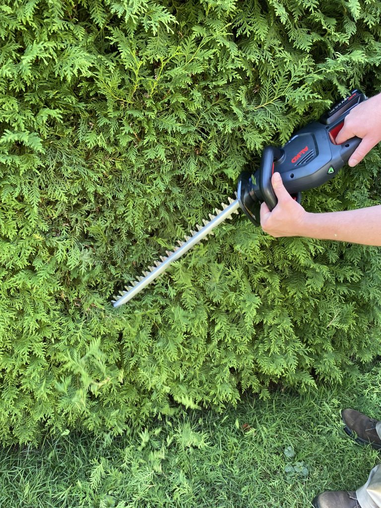 AL-KO HT 1845 Akku-Heckenschere Thuja schneiden 3