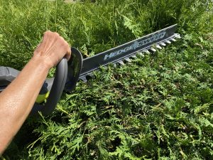Ryobi ONE+ RY18HT45A-120 Akku-Heckenschere Thuja schneiden 4