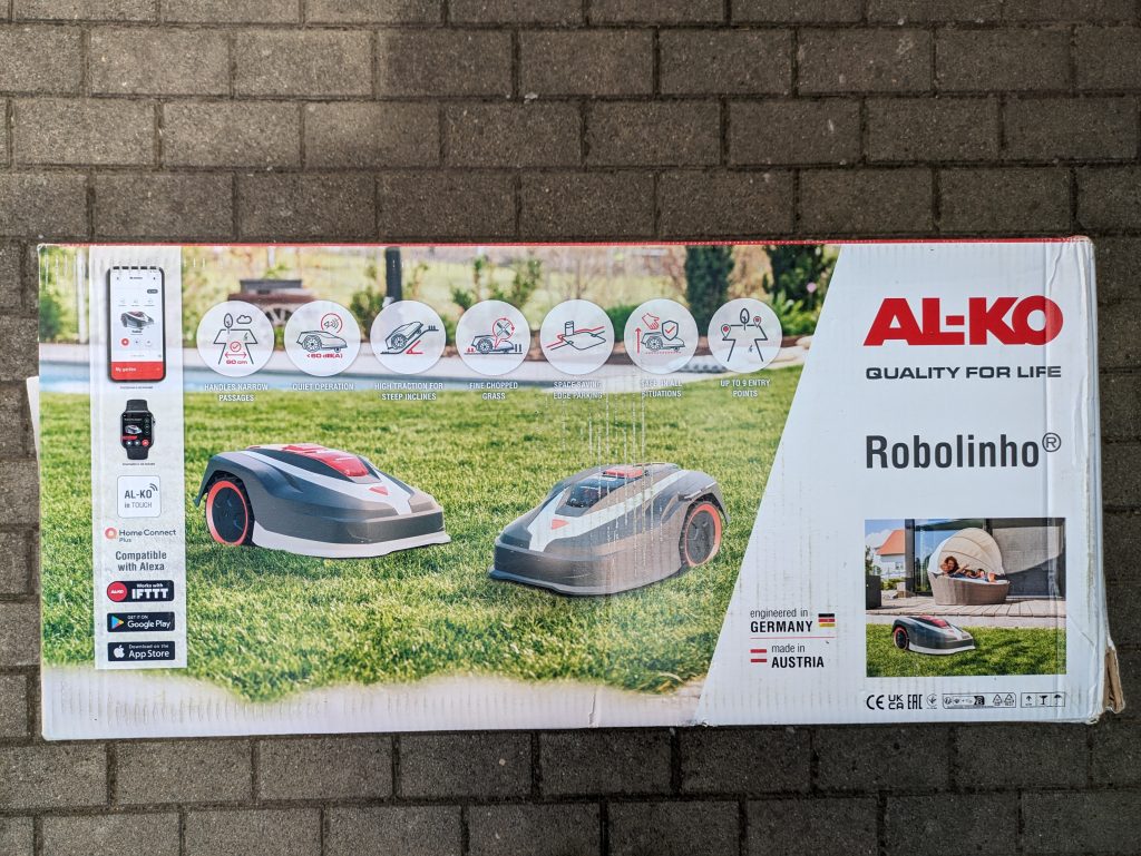 AL-KO Robolinho® 550W Mähroboter Verpackung Rückansicht