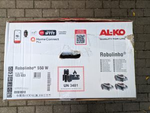 AL-KO Robolinho® 550W Mähroboter Verpackung von der linken Seite