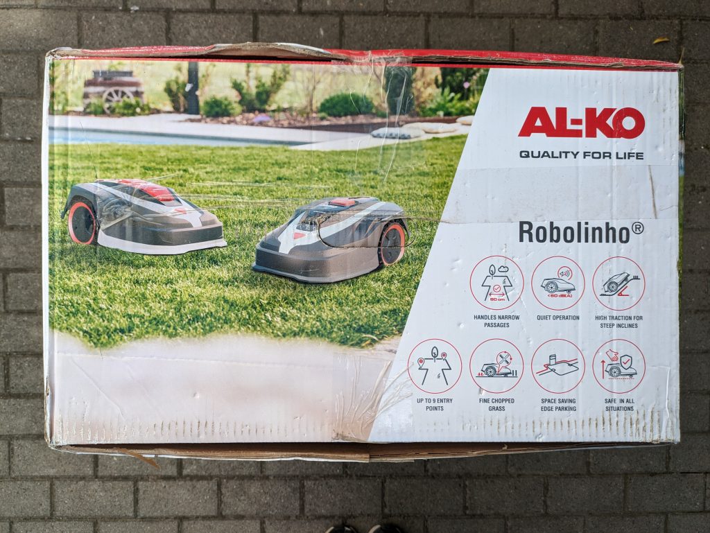 AL-KO Robolinho® 550W Mähroboter Verpackung von der rechten Seite