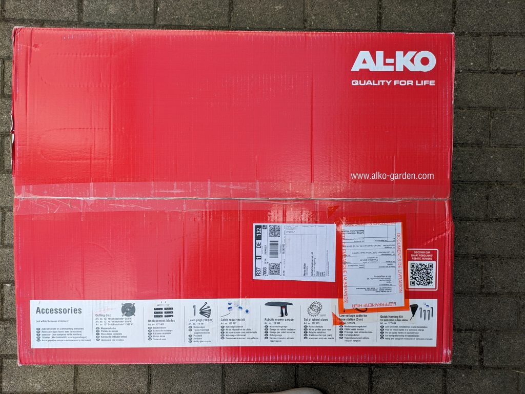 AL-KO Robolinho® 550W Mähroboter Verpackung von oben